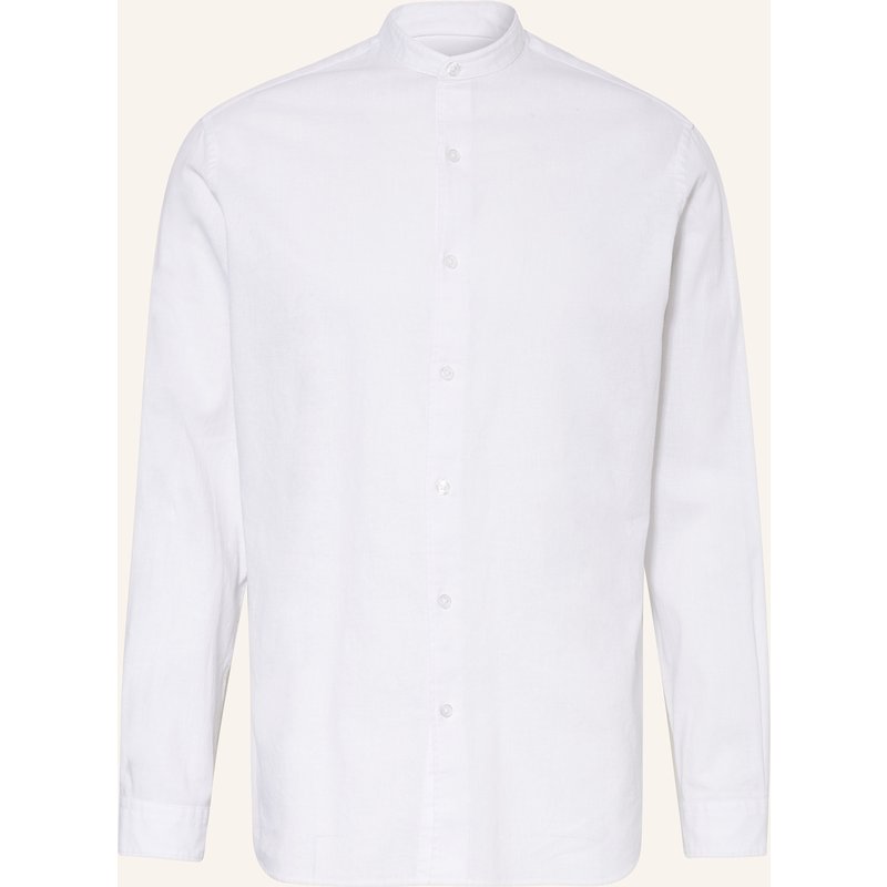 Paul Hemd Comfort Fit Mit Leinen weiss