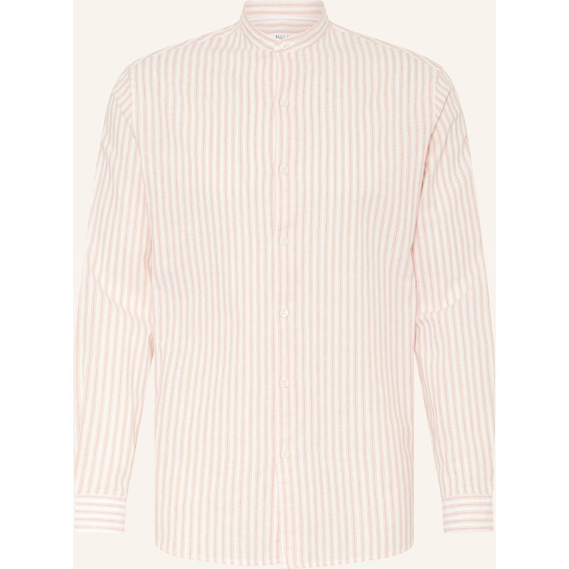 Paul Hemd Comfort Fit Mit Stehkragen Und Leinen orange