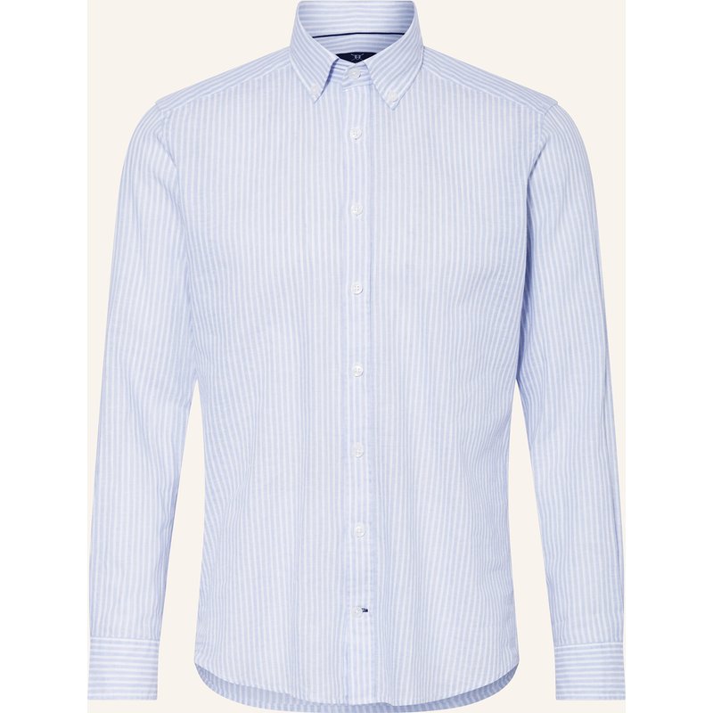 Strokesman's Hemd Regular Fit Mit Leinen blau