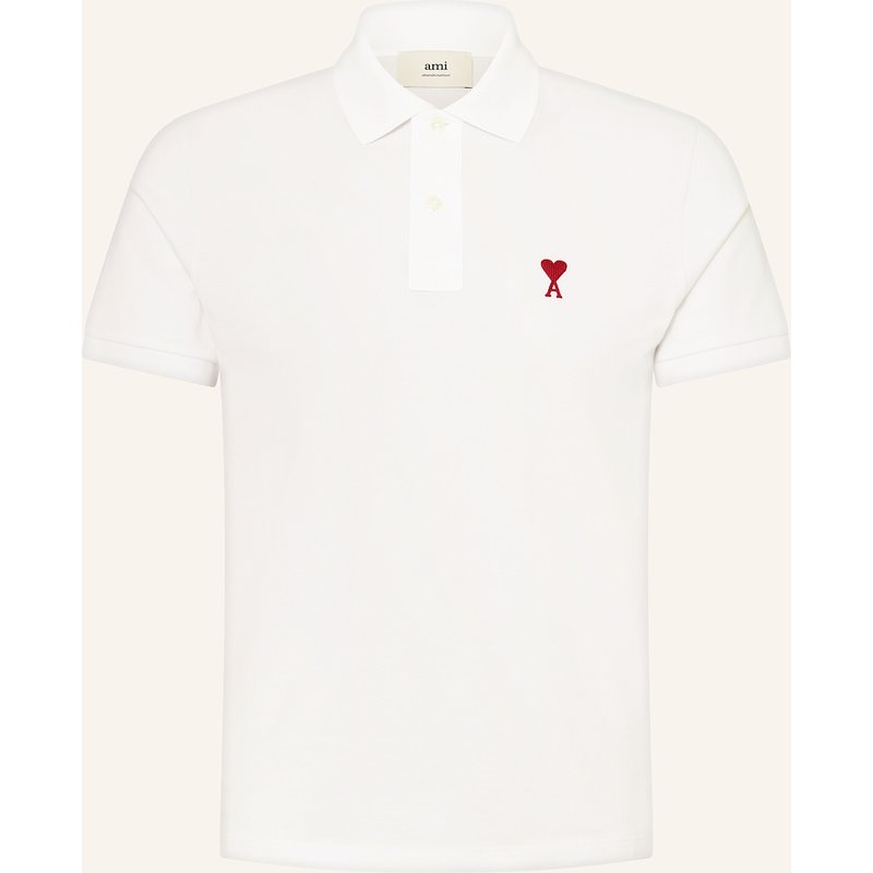 Ami Paris Piqué-Poloshirt weiss