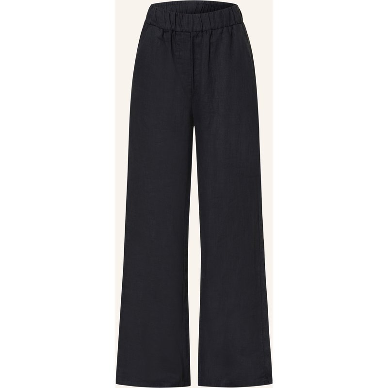 Darling Harbour Marlenehose Aus Leinen schwarz
