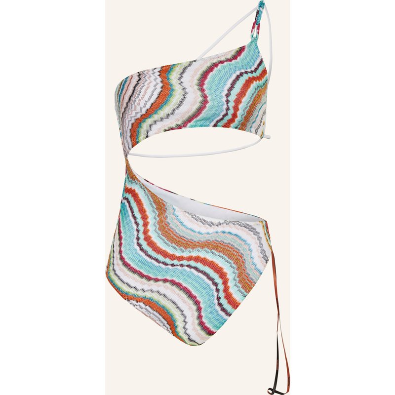 Missoni One-Shoulder-Badeanzug Mit Glitzergarn braun