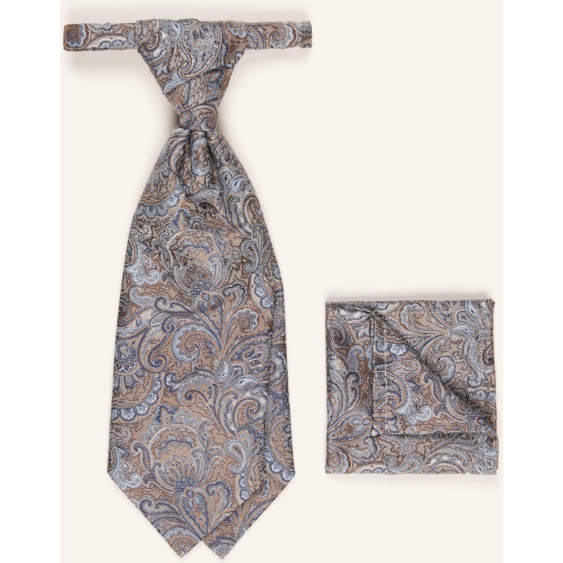 Wilvorst Set: Krawatte Und Einstecktuch blau