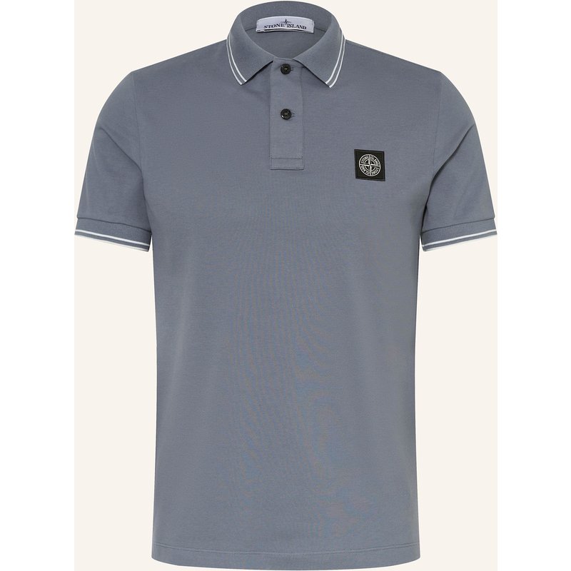 Stone Island Piqué-Poloshirt Slim Fit blau