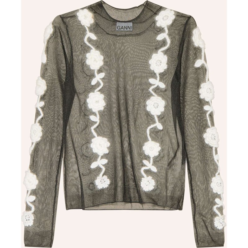 Ganni Longsleeve schwarz