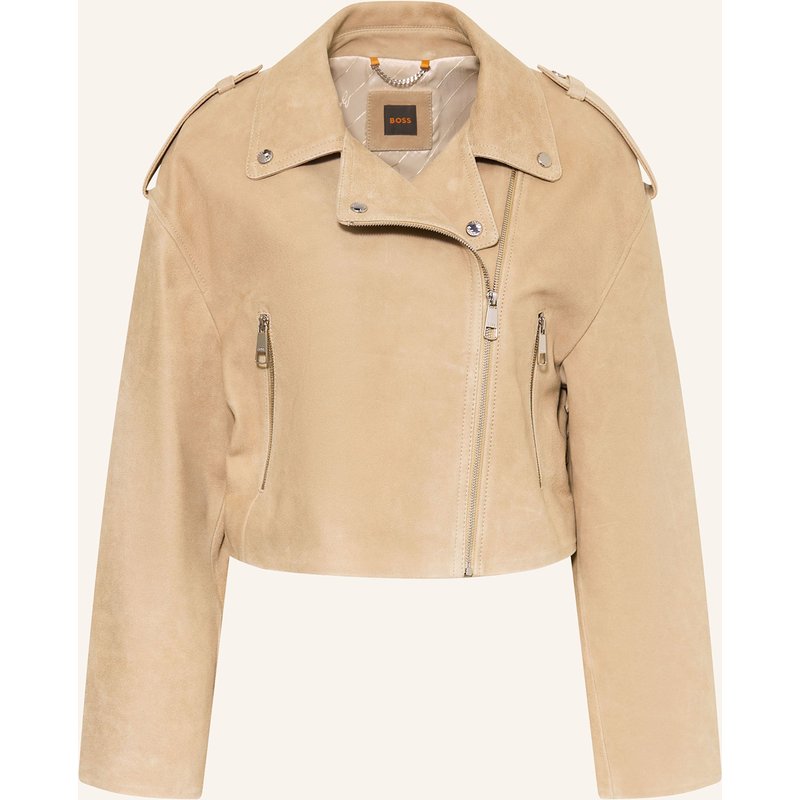 Boss Velourslederjacke Salace beige
