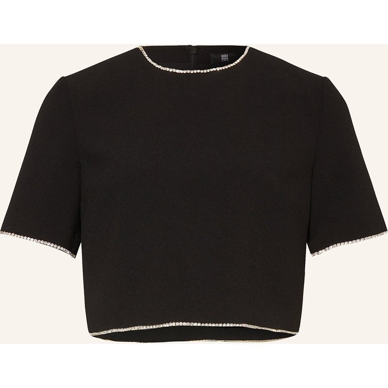 Riani Cropped-Blusenshirt Mit Schmucksteinen schwarz