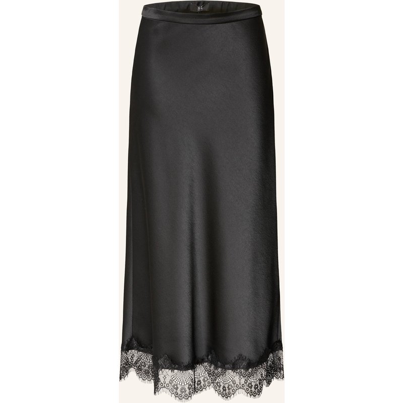 Riani Satinrock Mit Spitze schwarz