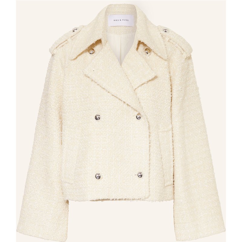 Mrs & Hugs Trench-Jacke Aus Bouclé weiss