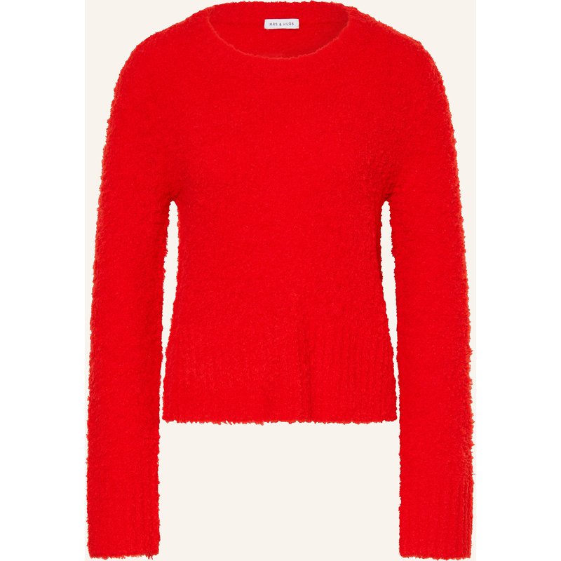 Mrs & Hugs Bouclé-Pullover rot