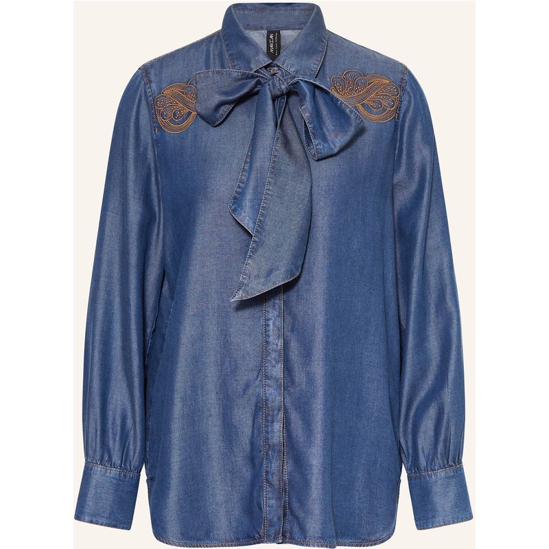Marc Cain Bluse Mit Abnehmbarer Schluppe blau