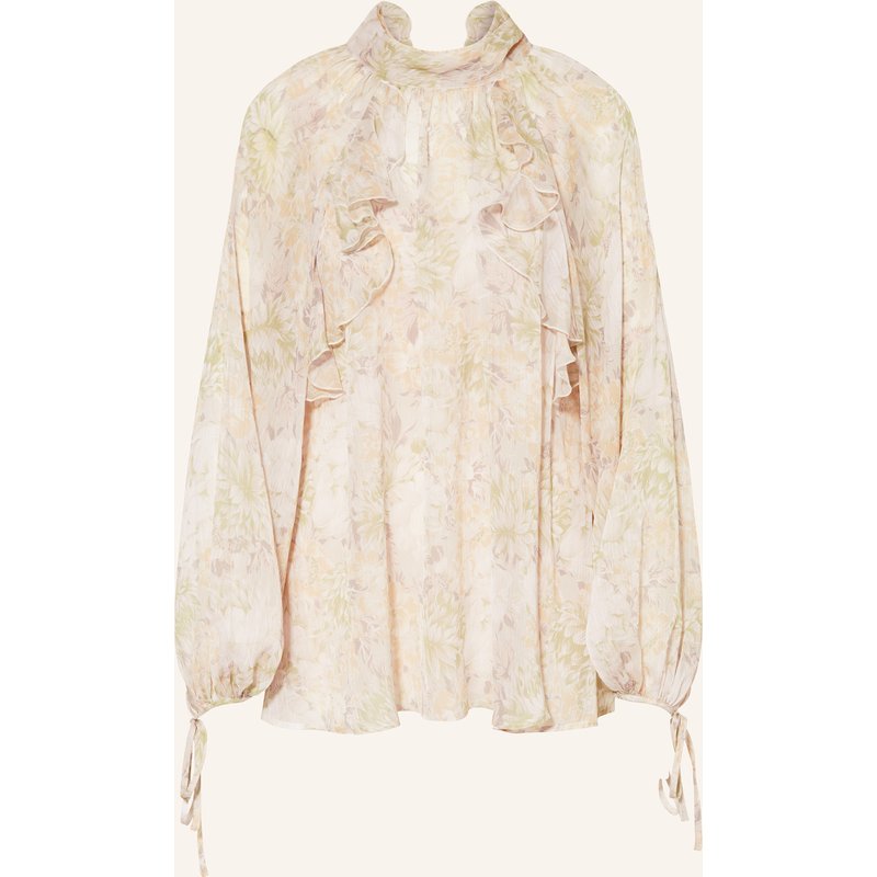 Mrs & Hugs Schluppenbluse Mit Volants rosa