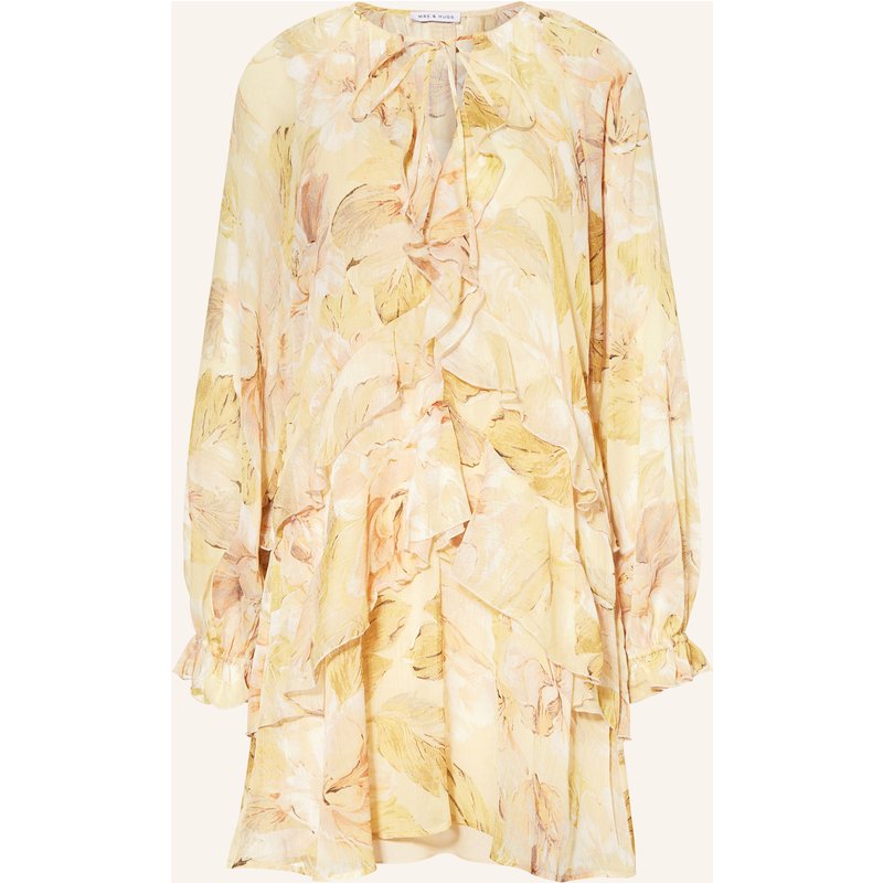 Mrs & Hugs Kleid Mit Volants gelb