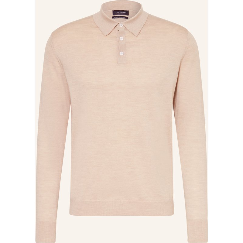 Strokesman's Strick-Poloshirt Aus Merinowolle beige