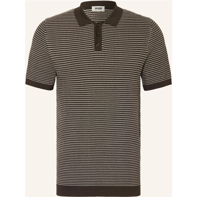 Drykorn Strick-Poloshirt Triton Regular Fit braun