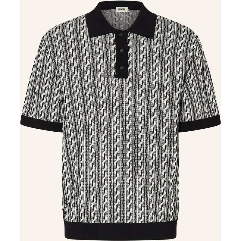 Drykorn Strick-Poloshirt Tamian Relaxed Fit schwarz