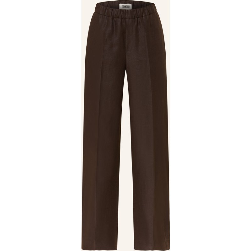 Drykorn Marlenehose Consider Aus Leinen braun