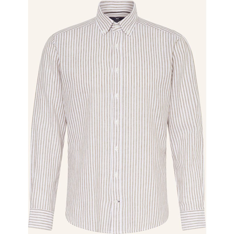 Strokesman's Hemd Regular Fit Mit Leinen gruen