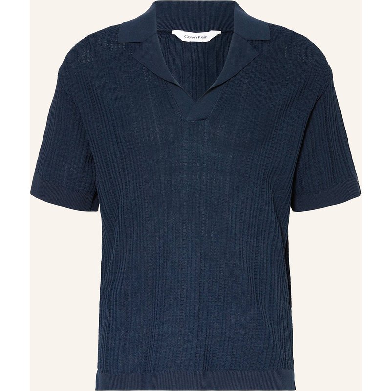 Calvin Klein Strick-Poloshirt blau