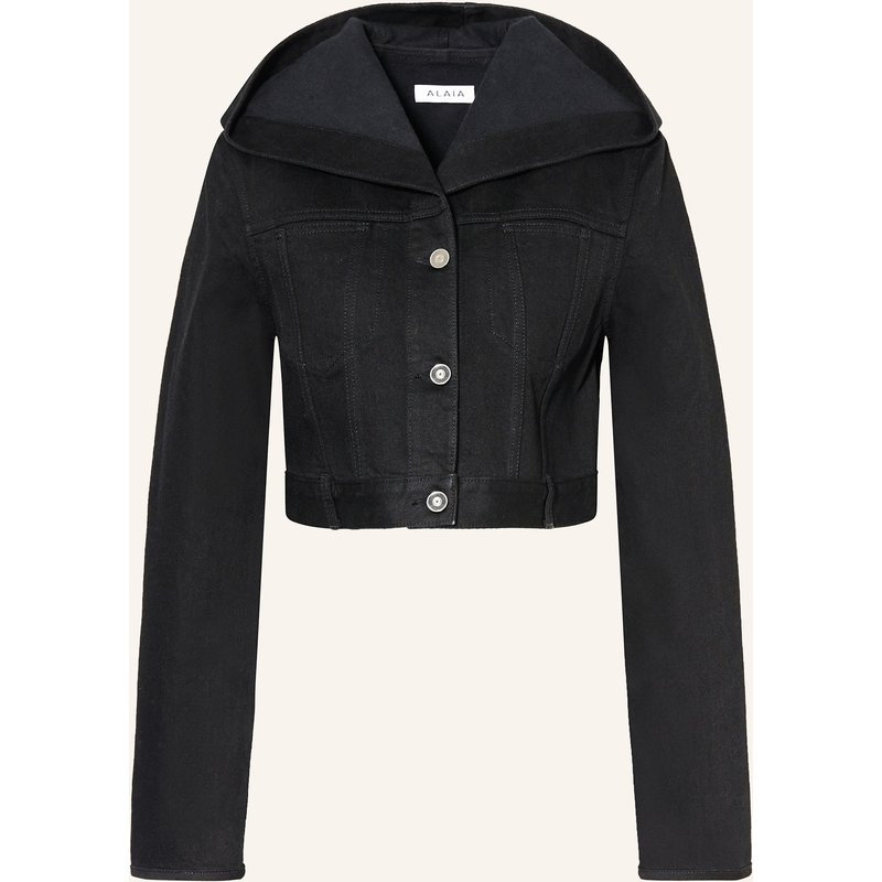 Alaïa Cropped-Jeansjacke schwarz