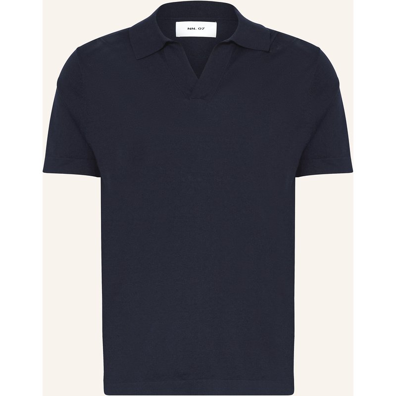 Nn.07 Strick-Poloshirt Ryan Mit Leinen blau