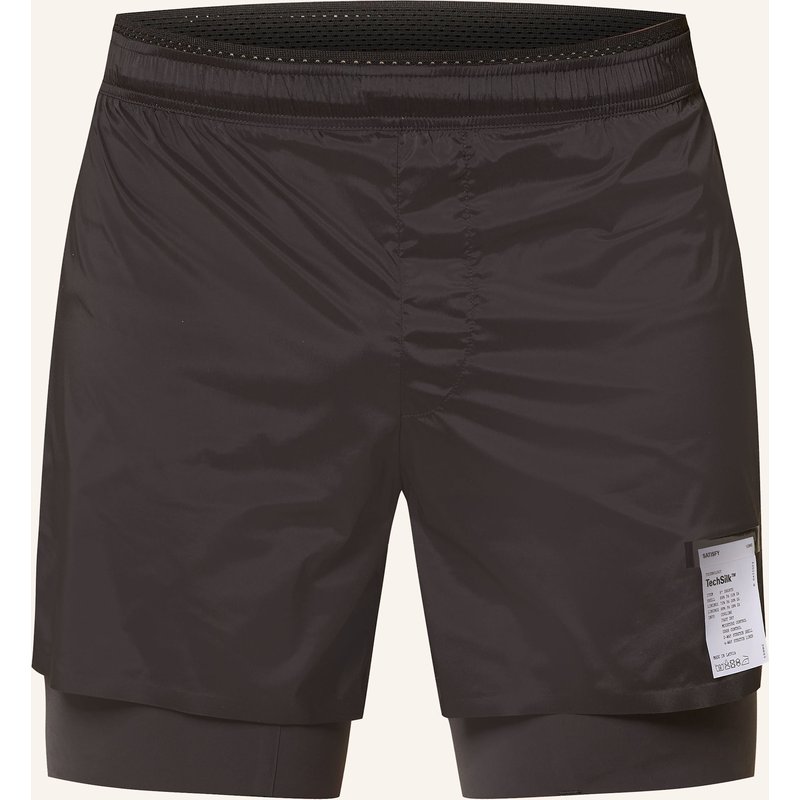 Satisfy 2-In-1-Laufshorts Techsilk™ 8" schwarz