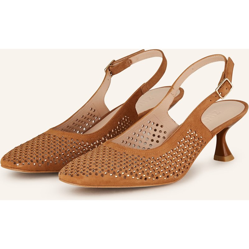 Zinda Slingpumps Maruca Mit Schmucksteinen braun