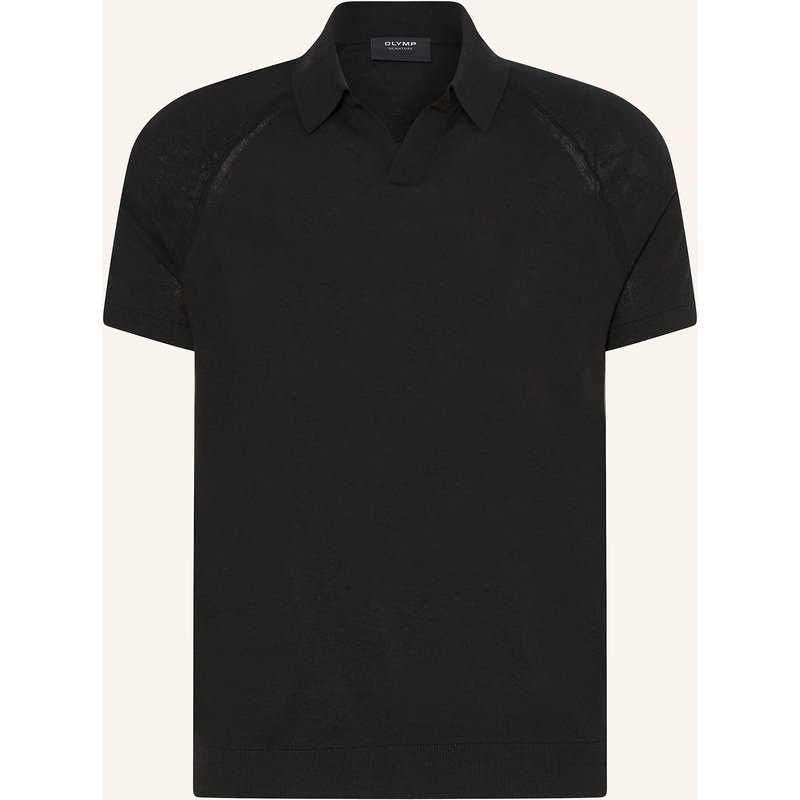 Olymp Signature Strick-Poloshirt schwarz