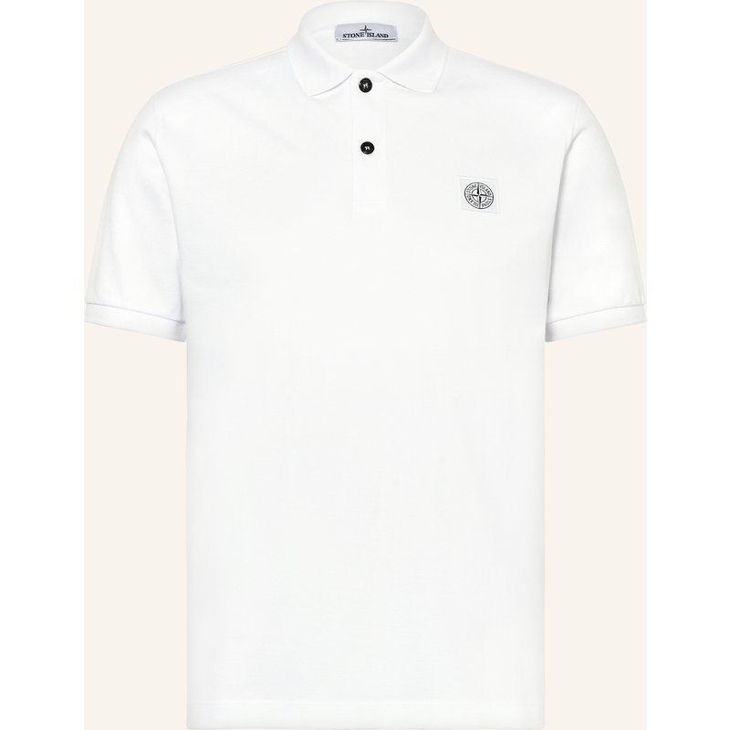 Stone Island Piqué-Poloshirt weiss