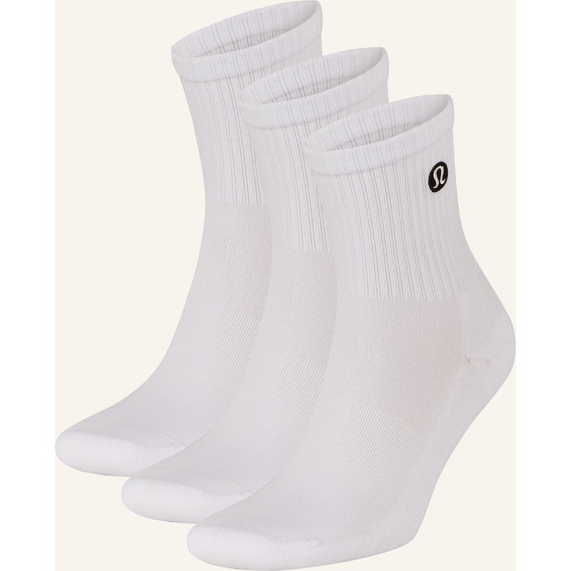 Lululemon 3er-Pack Sportsocken Daily Essential weiss