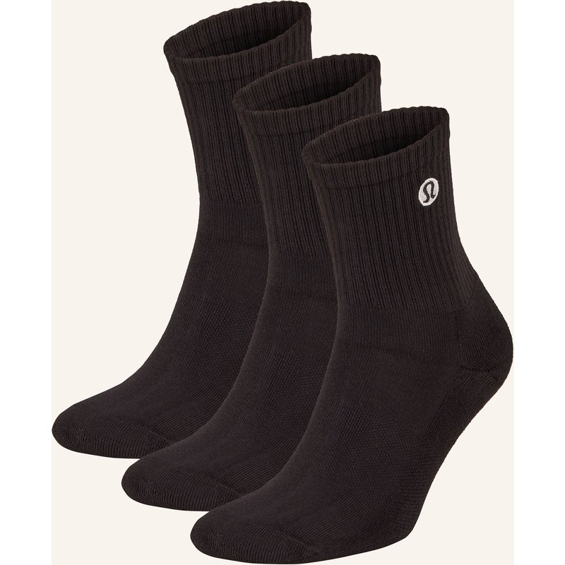Lululemon 3er-Pack Sportsocken Daily Essential schwarz