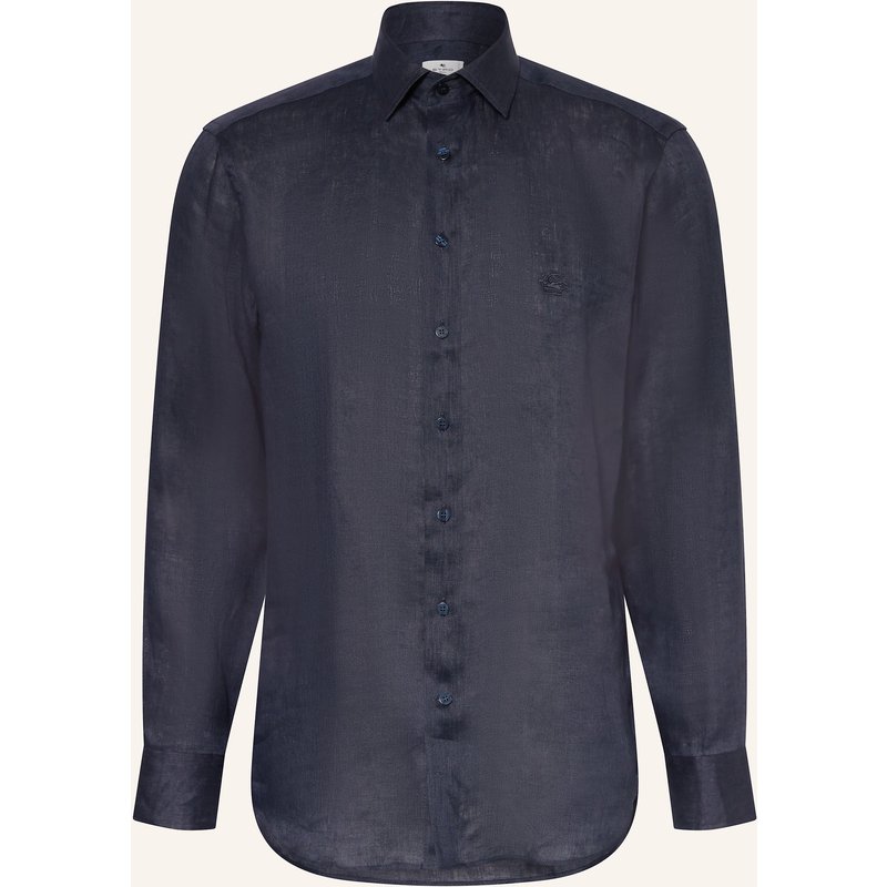 Etro Leinenhemd Regular Fit blau