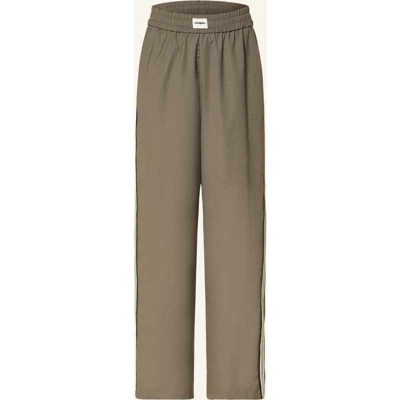 Karo Kauer Marlenehose Mit Galonstreifen gruen