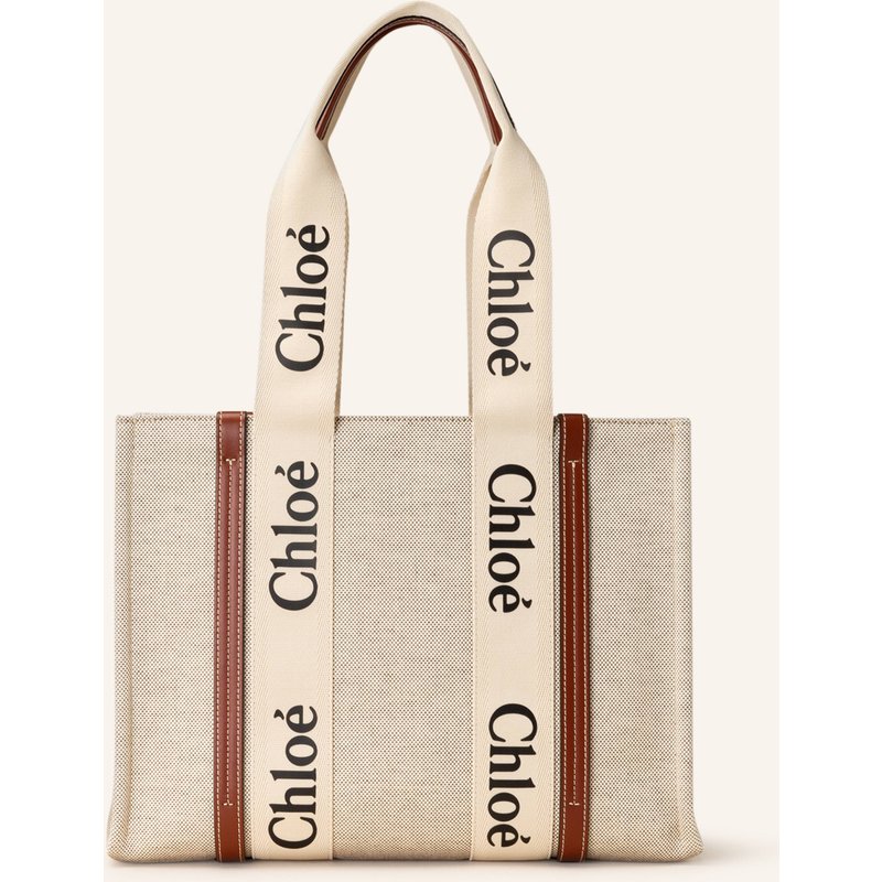 Chloé Shopper Woody Medium weiss