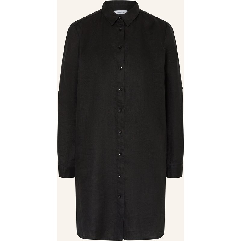 Darling Harbour Hemdblusenkleid Aus Leinen schwarz
