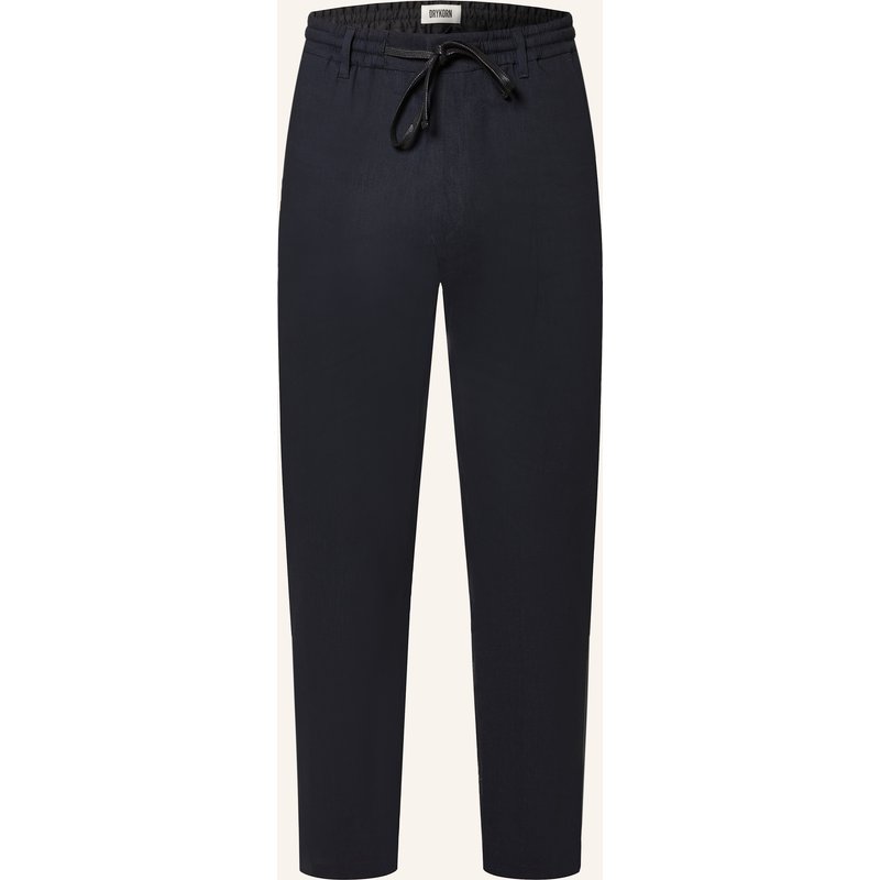 Drykorn Hose Deger Im Jogging-Stil Regular Fit Mit Leinen blau