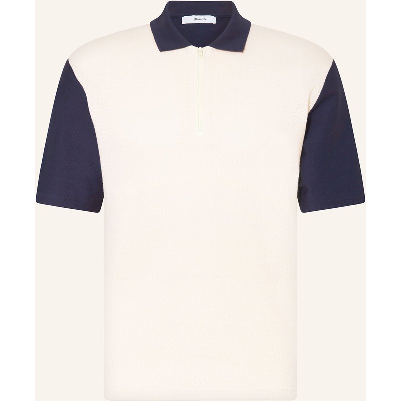 Palmes Poloshirt Textured Zip Polo blau