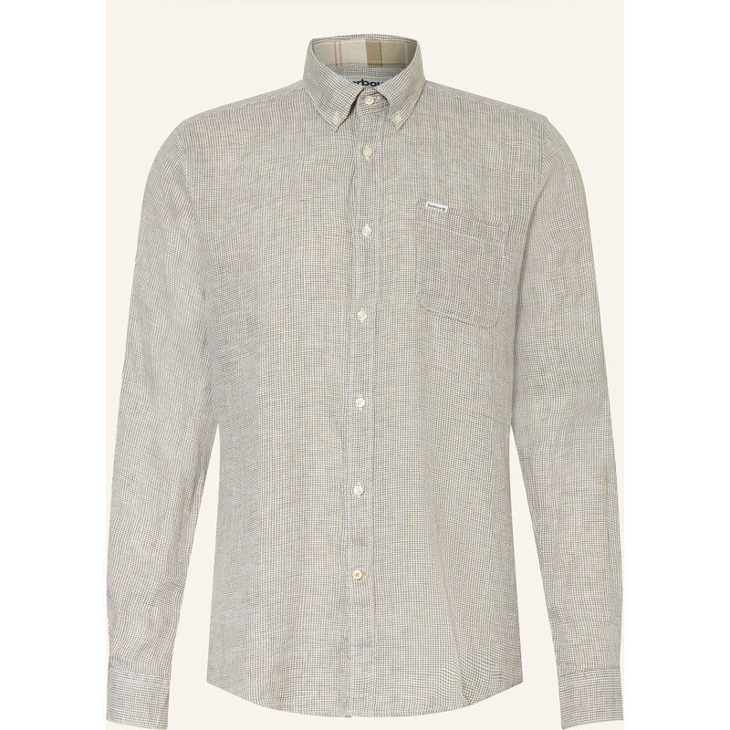 Barbour Leinenhemd Linton Tailored Fit gruen
