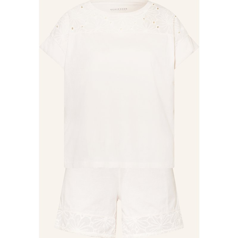 Schiesser Shorty-Schlafanzug Casual Nightwear weiss
