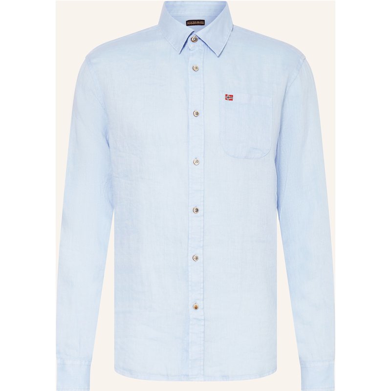 Napapijri Leinenhemd G-Linen Ls Regular Fit blau