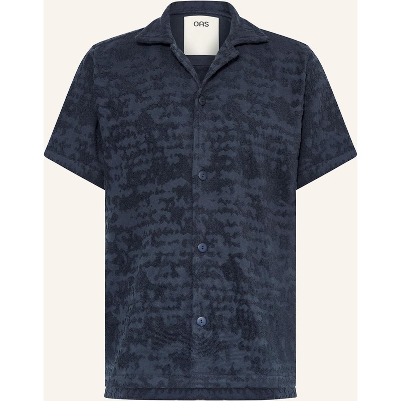 Oas Resorthemd Night Lagoon Comfort Fit Aus Frottee blau