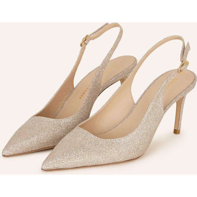 Stuart Weitzman Slingpumps Stuart Power Mit Schmucksteinbesatz silber