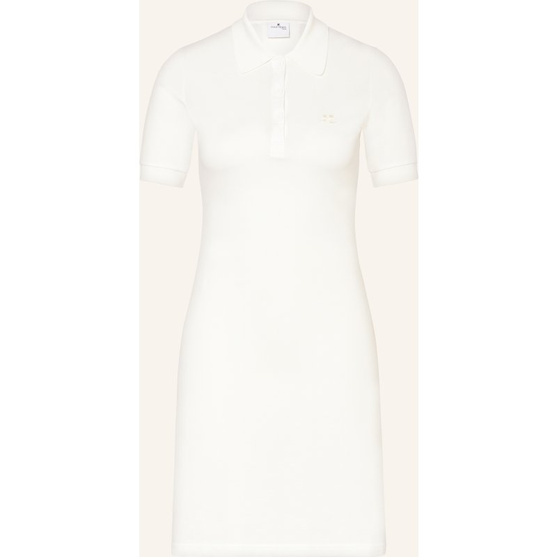 Courrèges Piqué-Polokleid weiss
