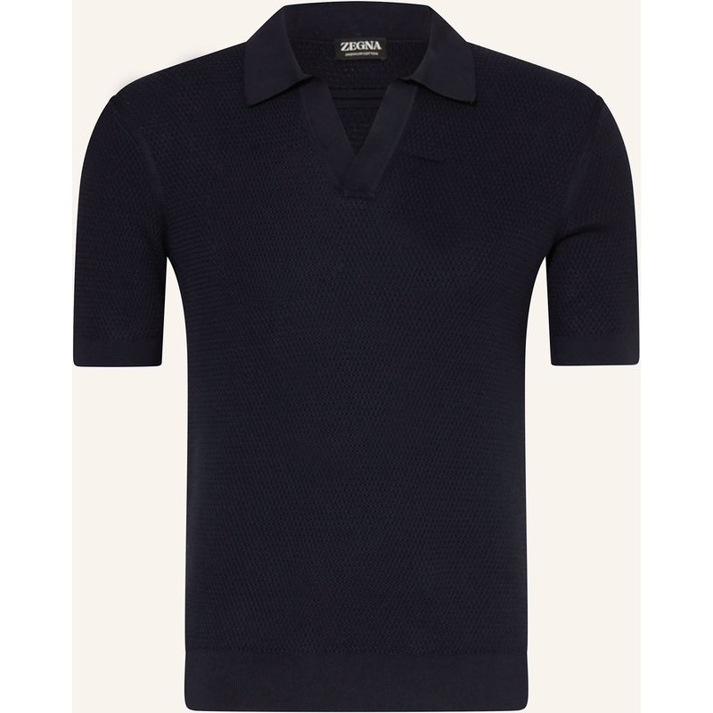 Zegna Strick-Poloshirt blau