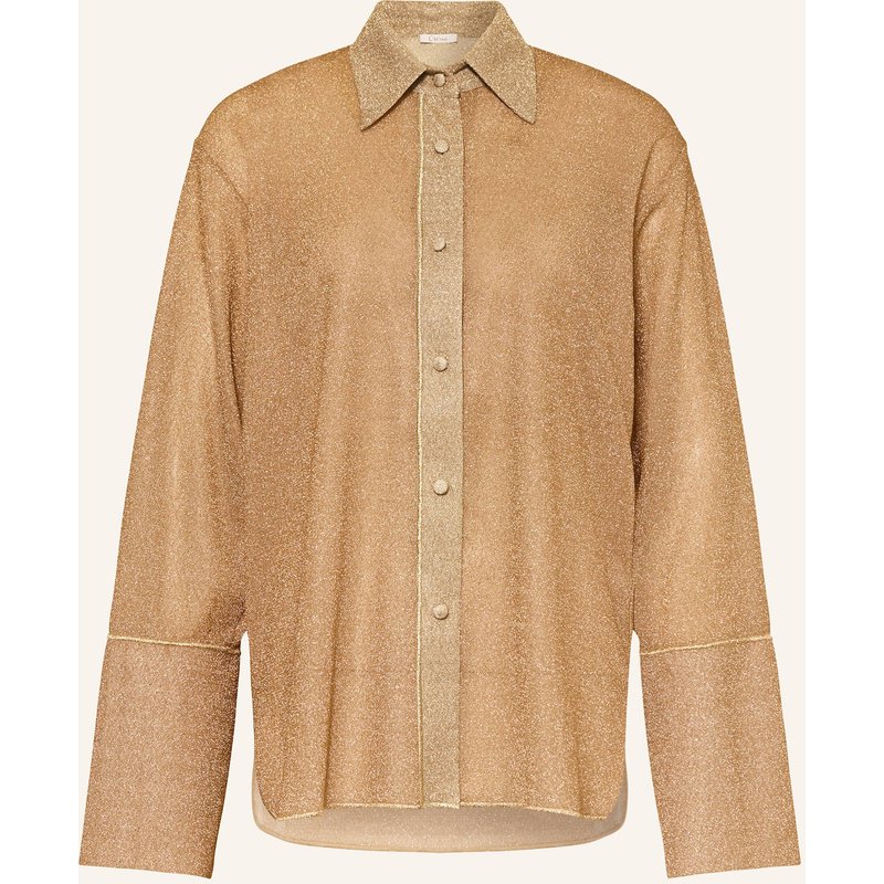 Oséree Hemdbluse Lumiere Mit Glitzergarn gold