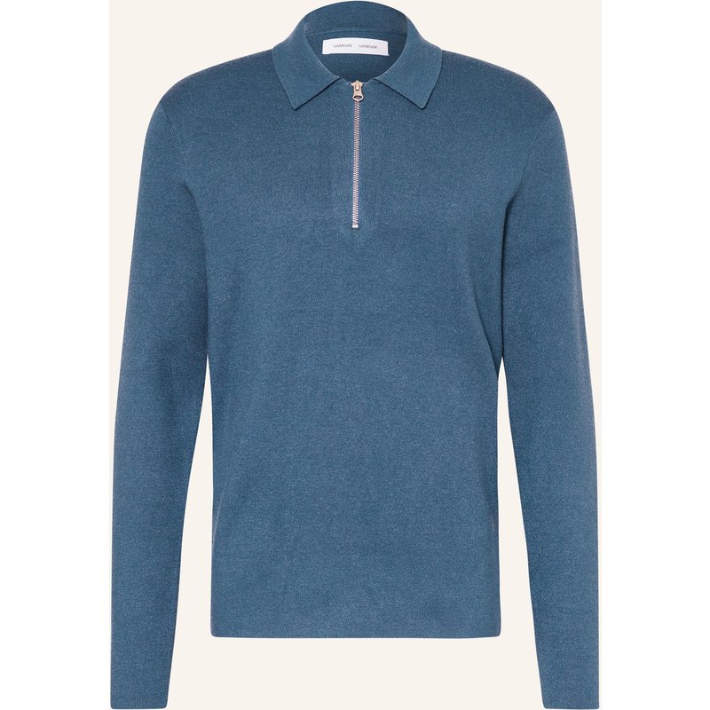 Samsøe Samsøe Strick-Poloshirt Guna blau
