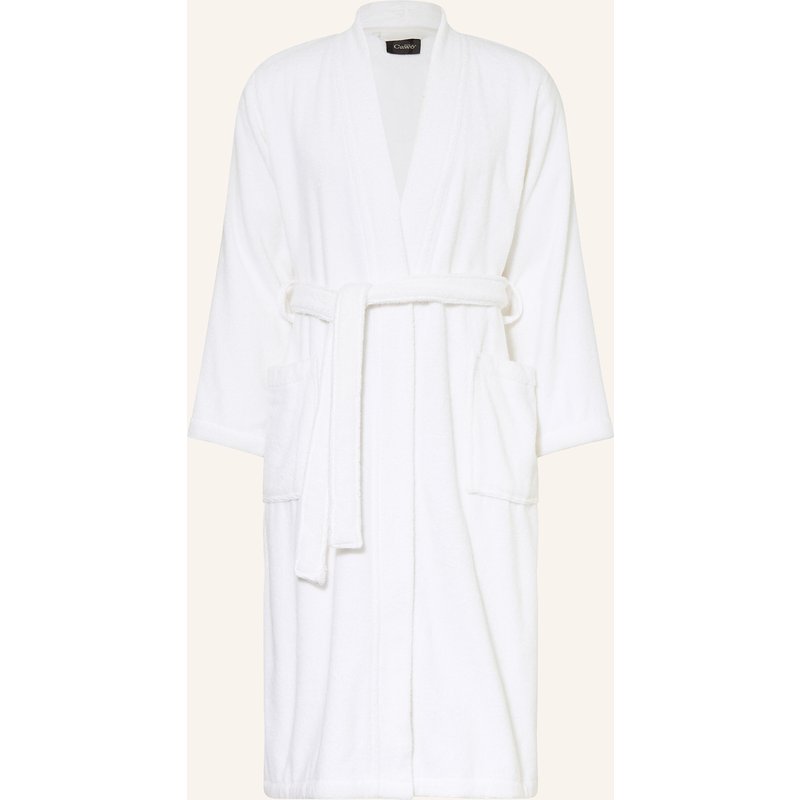 Cawö Damen-Bademantel Luxury Basics weiss