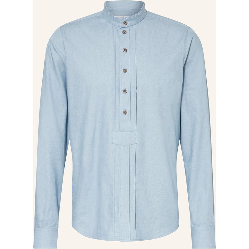 Grasegger Trachtenhemd Kopeke Extra Slim Fit Mit Stehkragen blau