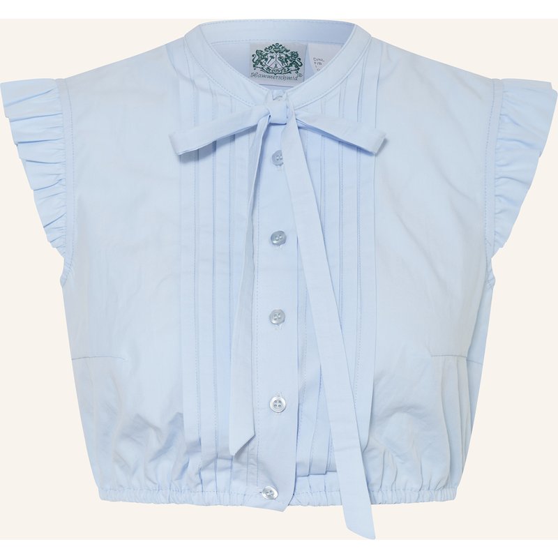 Hammerschmid Dirndlbluse Antonia Mit Schluppe Und Rüschen blau