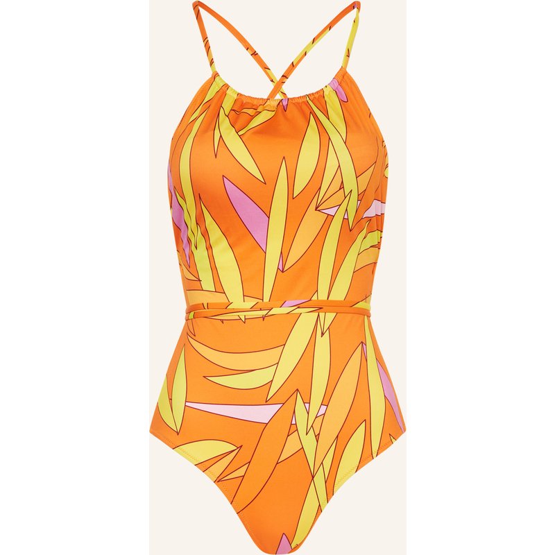 Vilebrequin High-Neck-Badeanzug Madrague Hydra orange